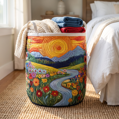 Quilted Laundry Basket - River Blossom