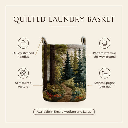 Quilted Laundry Basket - Riverbank features infographic