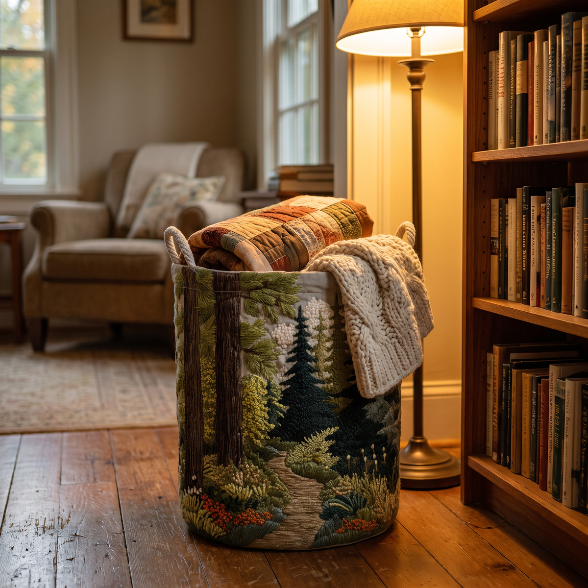 Quilted Laundry Basket - Riverbank