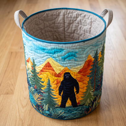 Quilted Laundry Basket - Sasquatch from the Mountains