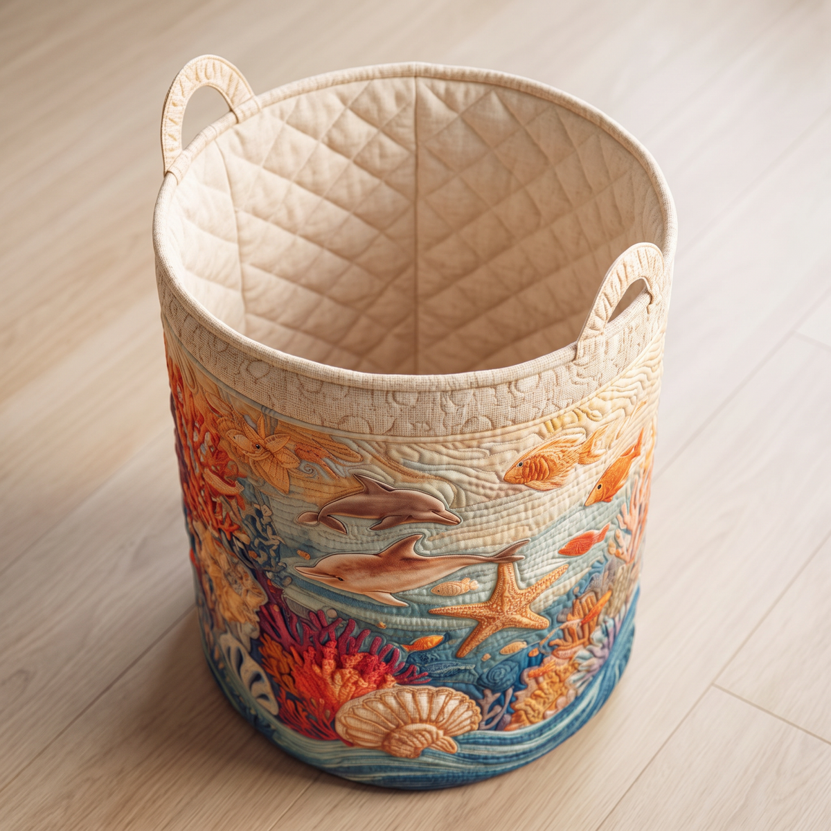 Quilted Laundry Basket - Sea Breeze