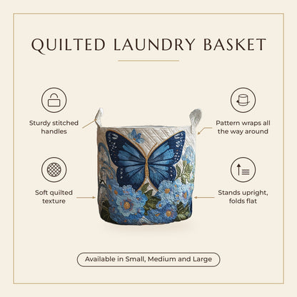 Quilted Laundry Basket - Serene Charm features infographic