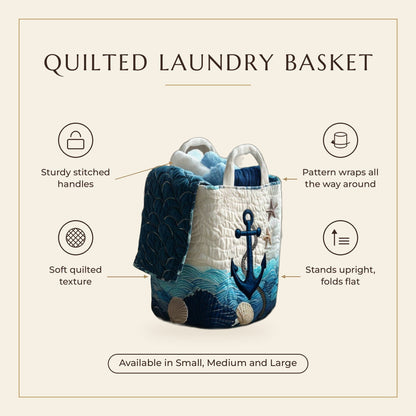 Quilted Laundry Basket - Set Sail features infographic