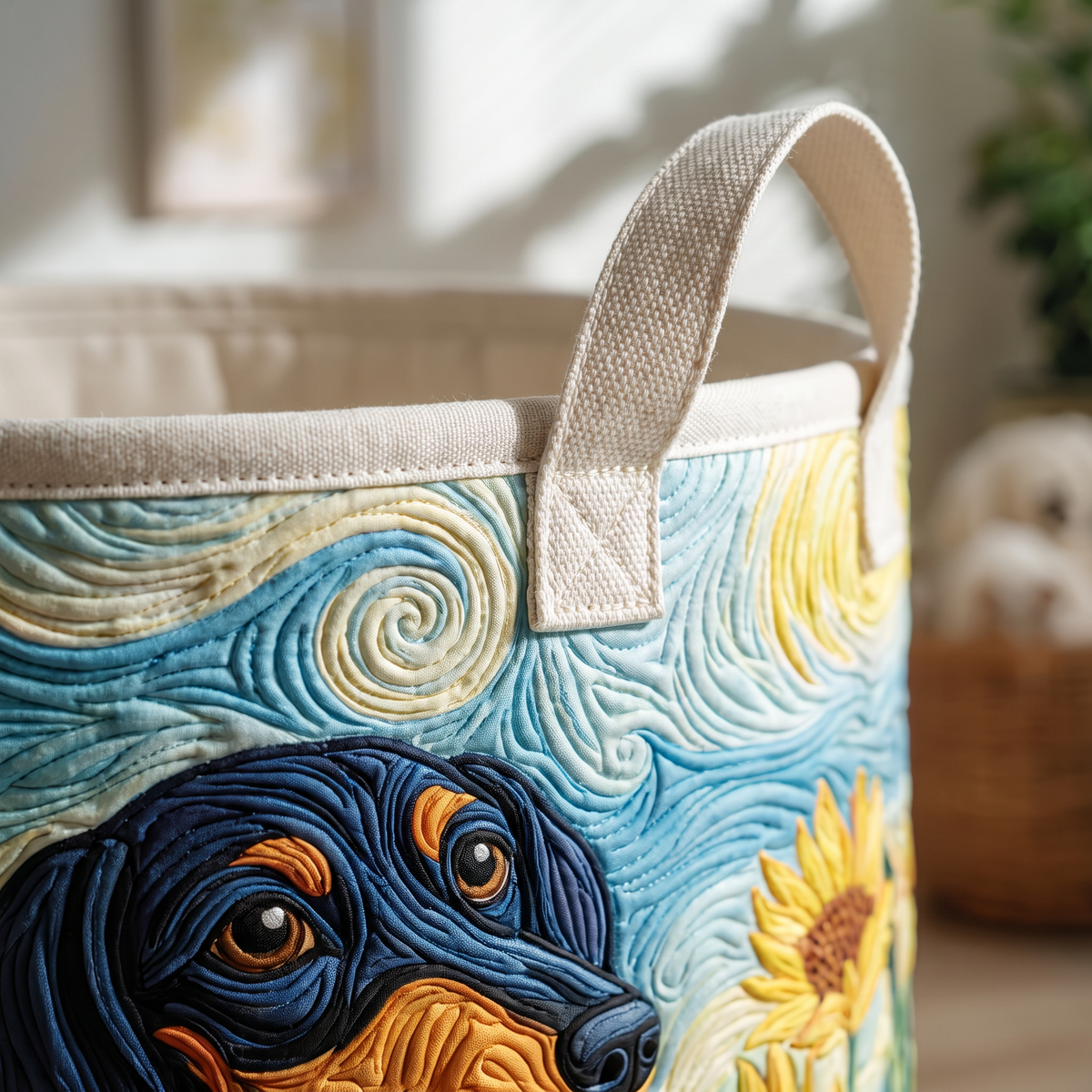 Quilted Laundry Basket - Small Paws, Big Heart