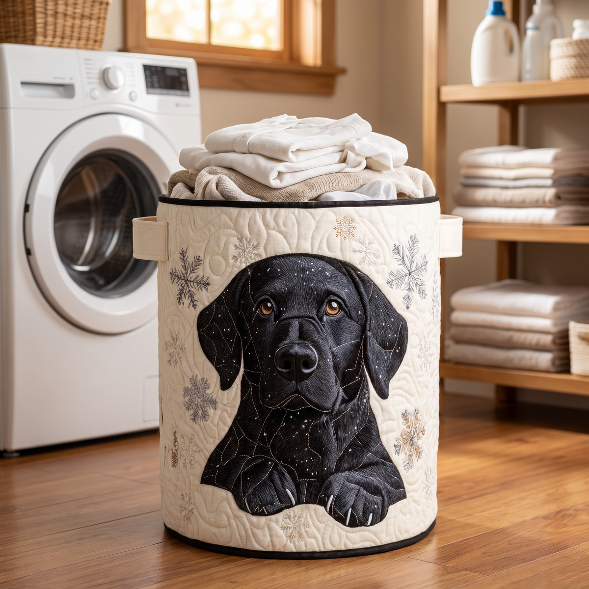 Quilted Laundry Basket - Snow Friends