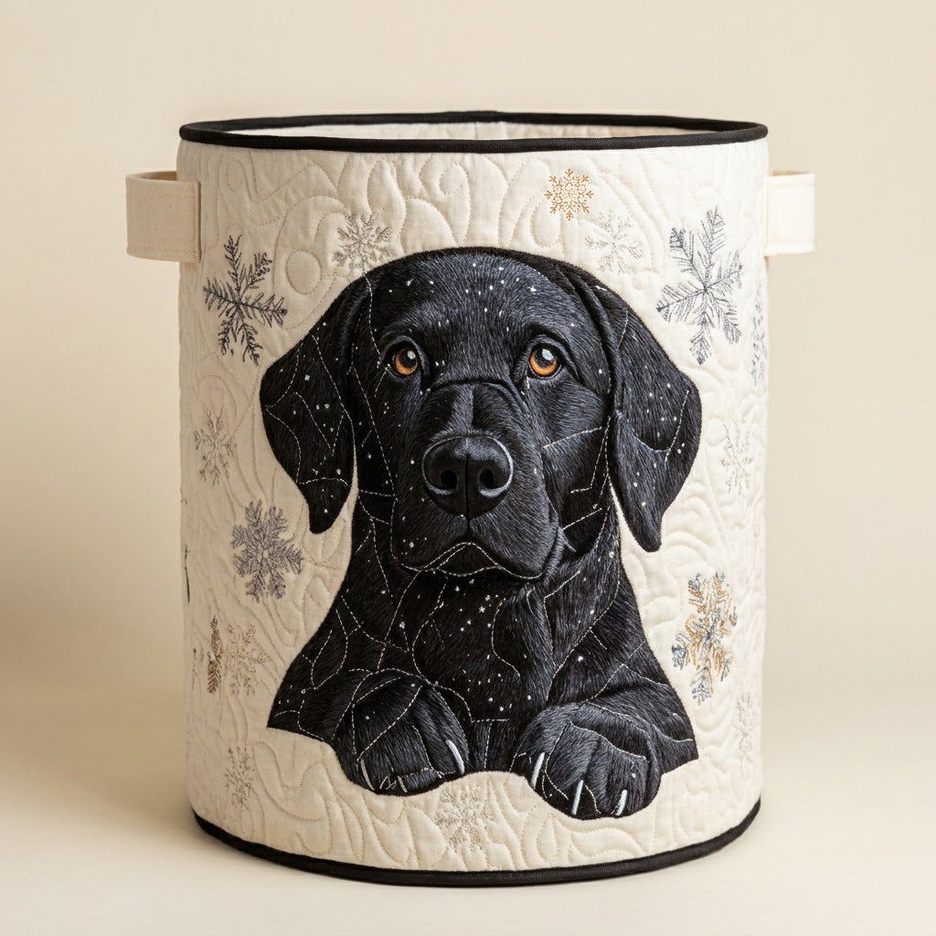 Quilted Laundry Basket - Snow Friends, studio photo
