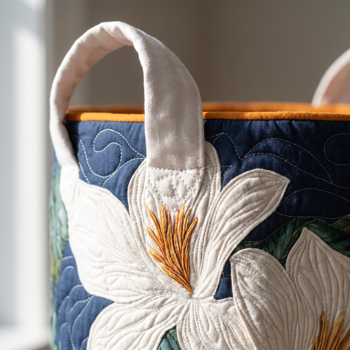 Quilted Laundry Basket - Soft Magnolia