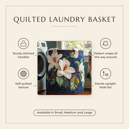 Quilted Laundry Basket - Soft Magnolia features infographic