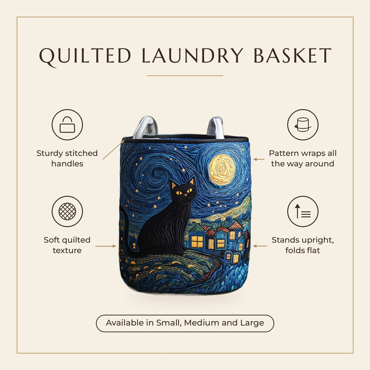 Quilted Laundry Basket - Star Paws features infographic