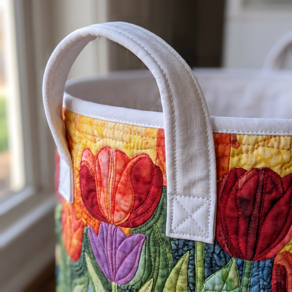 Quilted Laundry Basket - Summer Flowers
