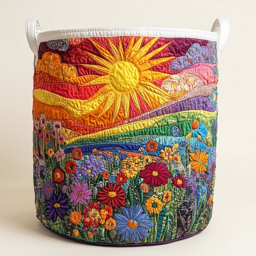Quilted Laundry Basket - Sunny Indulgence, studio photo