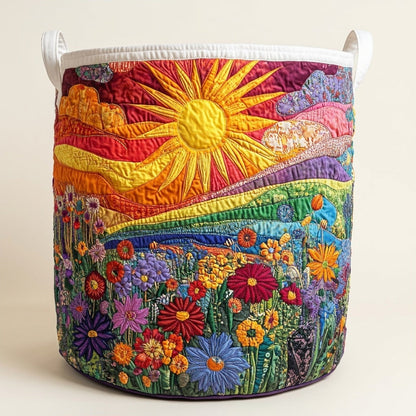Quilted Laundry Basket - Sunny Indulgence, studio photo