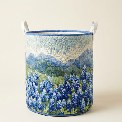 Quilted Laundry Basket - Texas Spring, studio photo