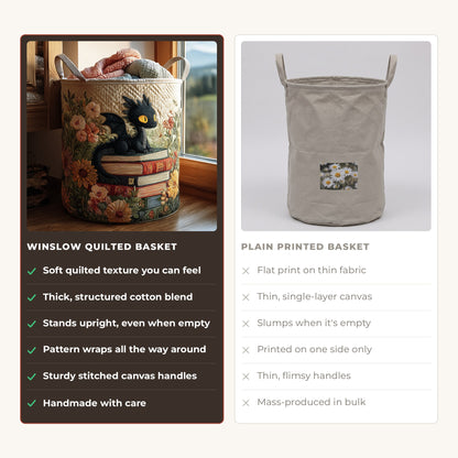 Quilted Laundry Basket - The Guardian compared with a plain printed basket