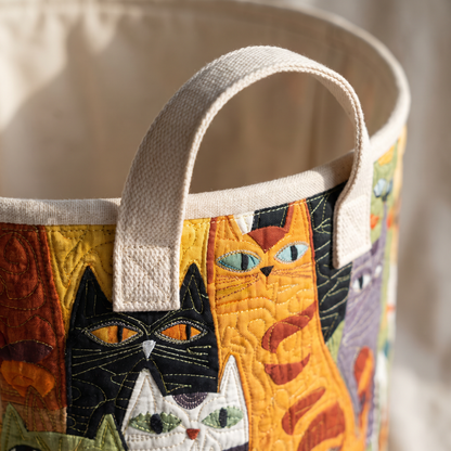 Quilted Laundry Basket - The Purring Band
