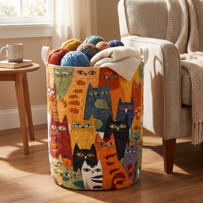 Quilted Laundry Basket - The Purring Band