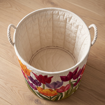 Quilted Laundry Basket - Tulip Joy