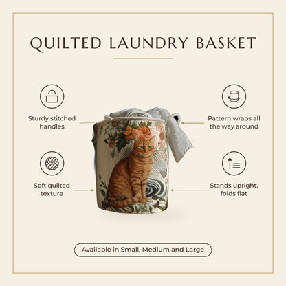Quilted Laundry Basket - Warm Yellow features infographic