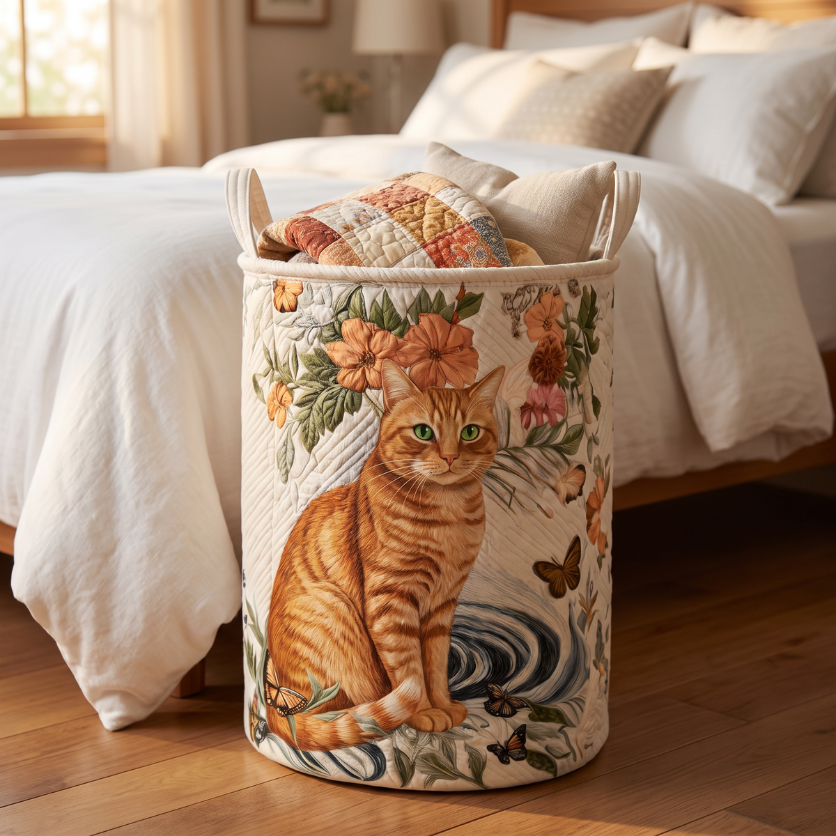 Quilted Laundry Basket - Warm Yellow
