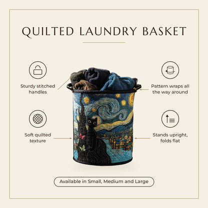 Quilted Laundry Basket - Whiskers in the Wind features infographic
