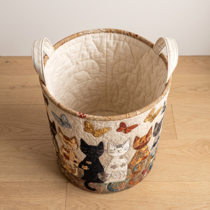Quilted Laundry Basket - Whiskers