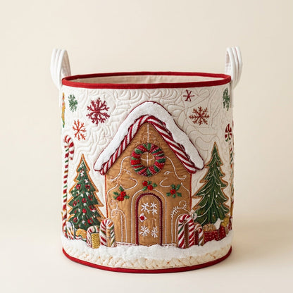 Quilted Laundry Basket - Winter Spirit, studio photo