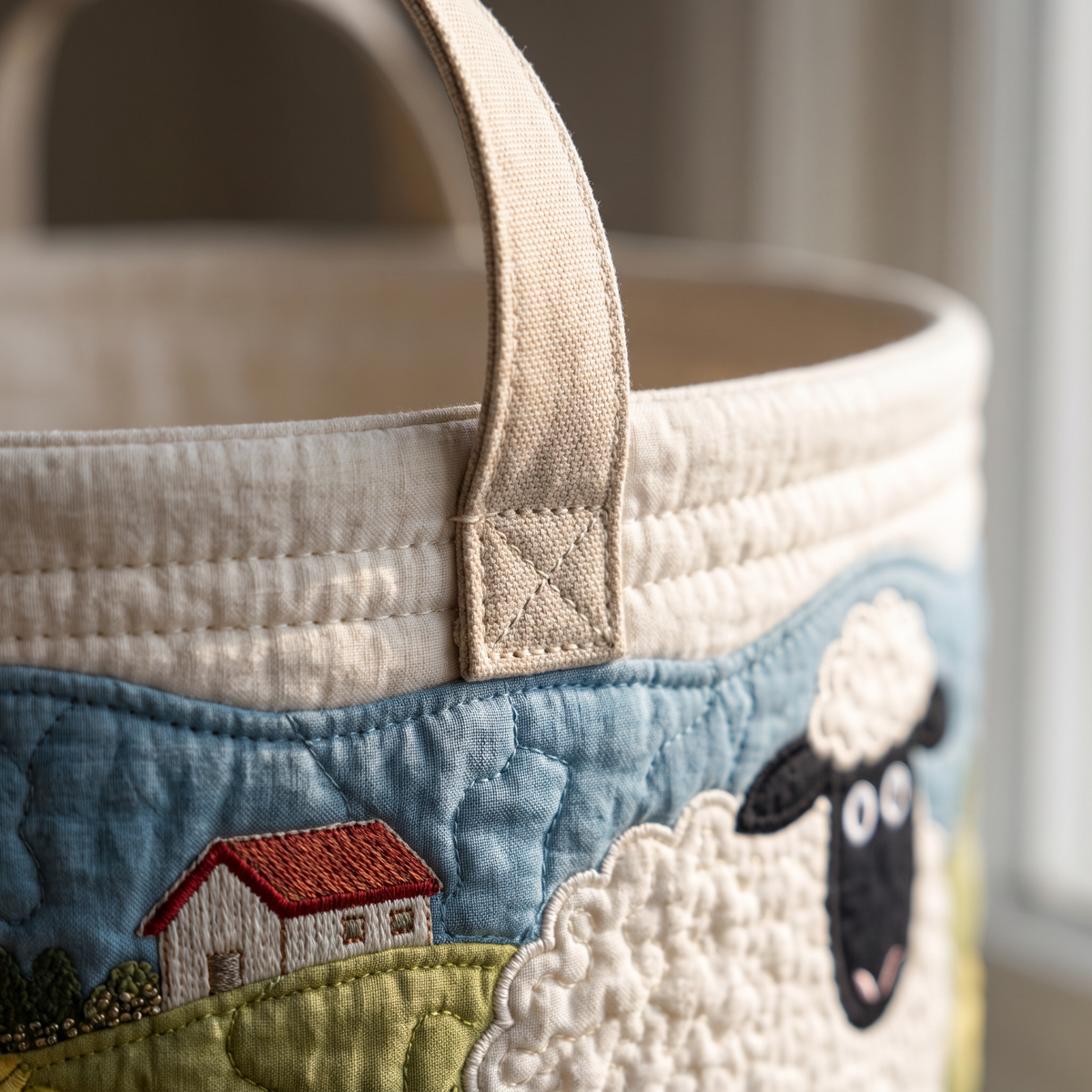 Quilted Laundry Basket - Wool Look