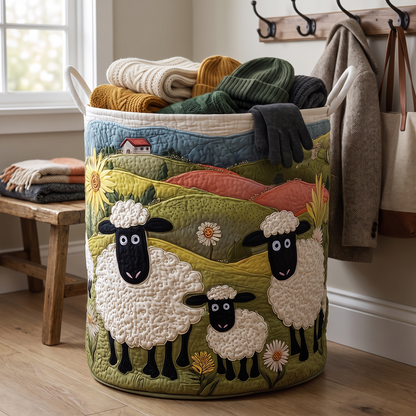 Quilted Laundry Basket - Wool Look