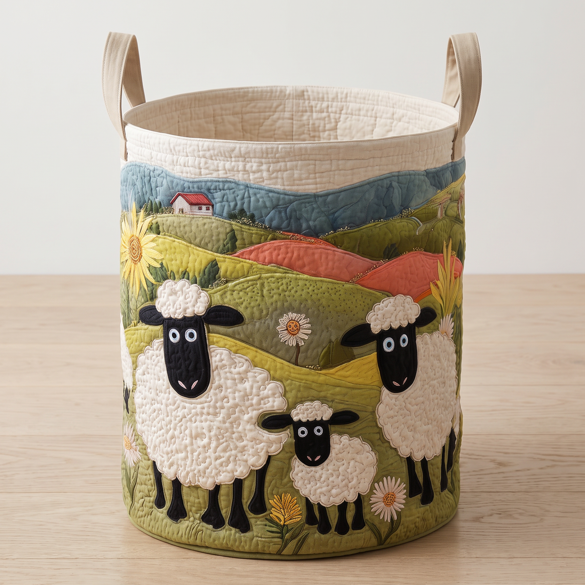 Quilted Laundry Basket - Wool Look