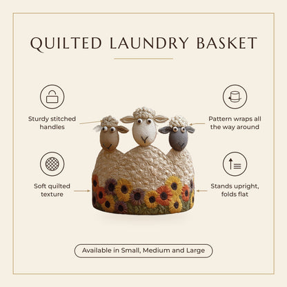 Quilted Laundry Basket - Woolen Fantasy features infographic