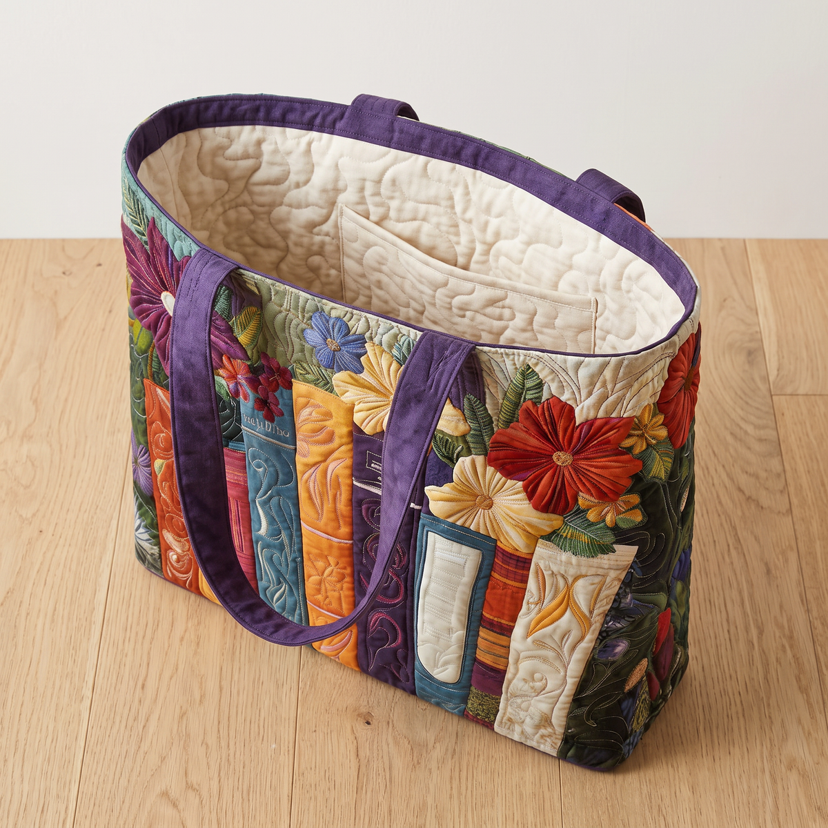 Quilted Tote Bag - Book Lover