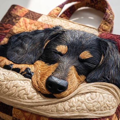 Quilted Tote Bag - Dachshund