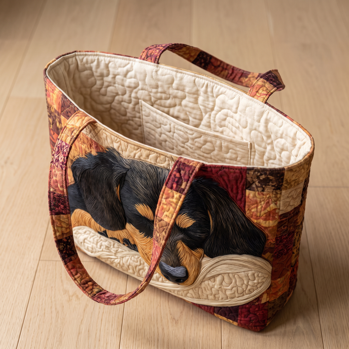 Quilted Tote Bag - Dachshund