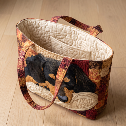 Quilted Tote Bag - Dachshund