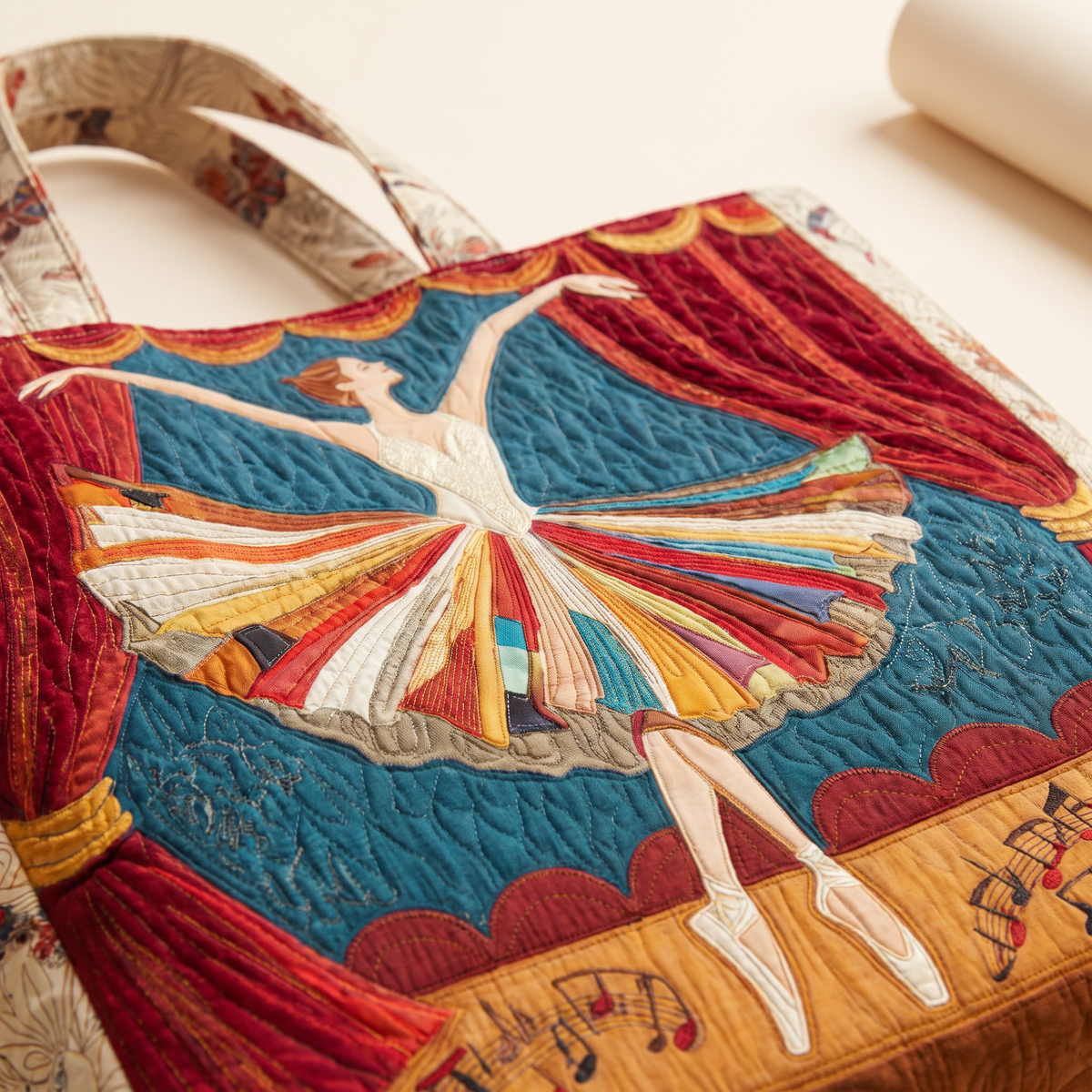 Quilted Tote Bag - Elegant Ballerina