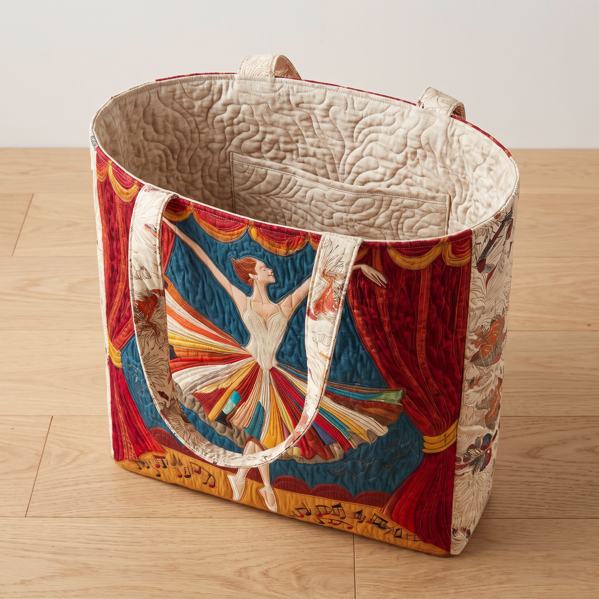 Quilted Tote Bag - Elegant Ballerina