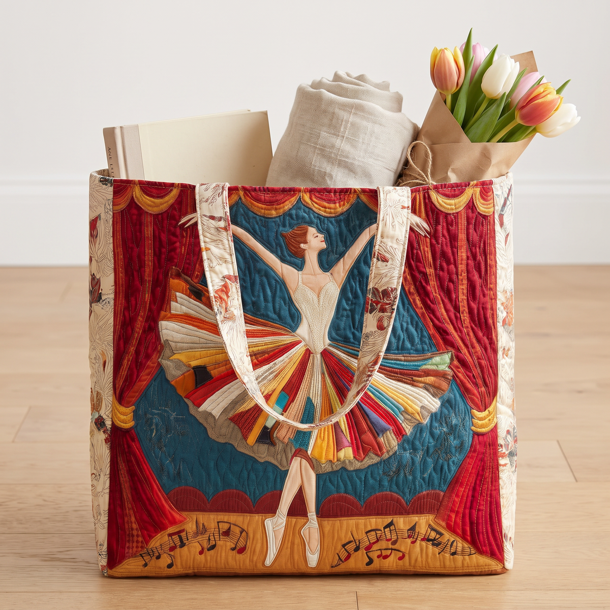 Quilted Tote Bag - Elegant Ballerina