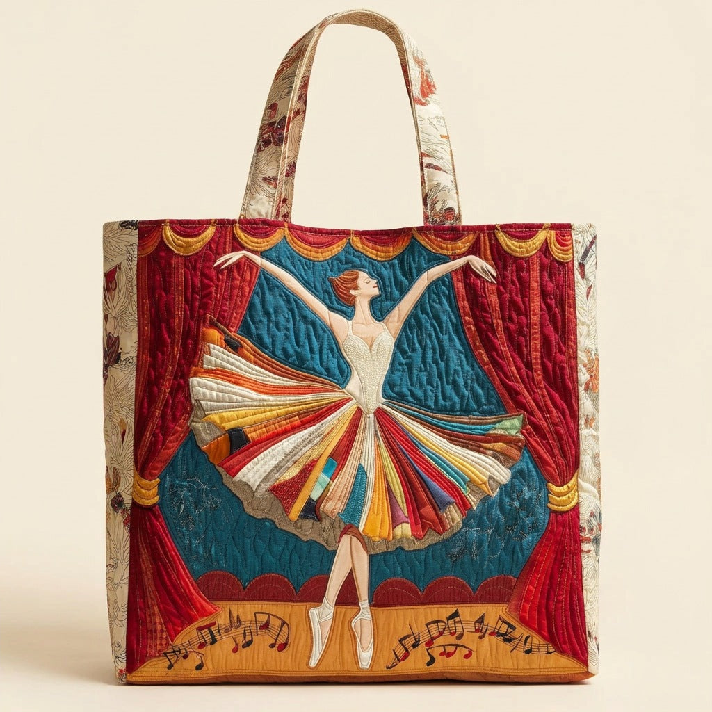 Quilted Tote Bag - Elegant Ballerina, studio photo