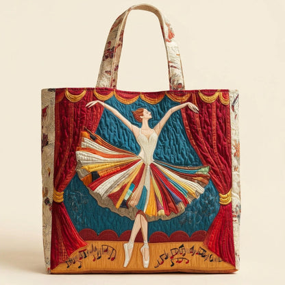 Quilted Tote Bag - Elegant Ballerina, studio photo