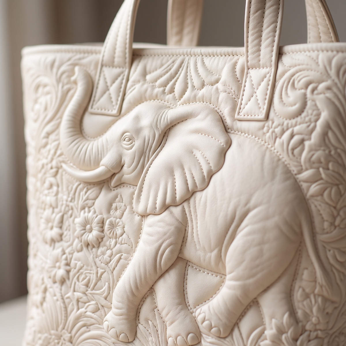 Quilted Tote Bag - Elephant