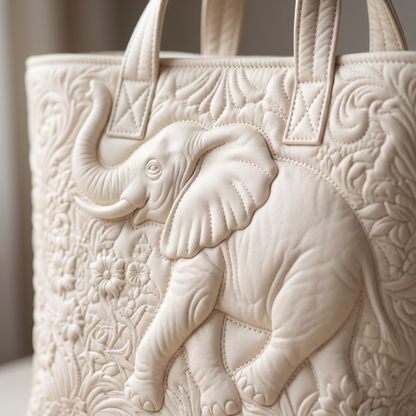 Quilted Tote Bag - Elephant