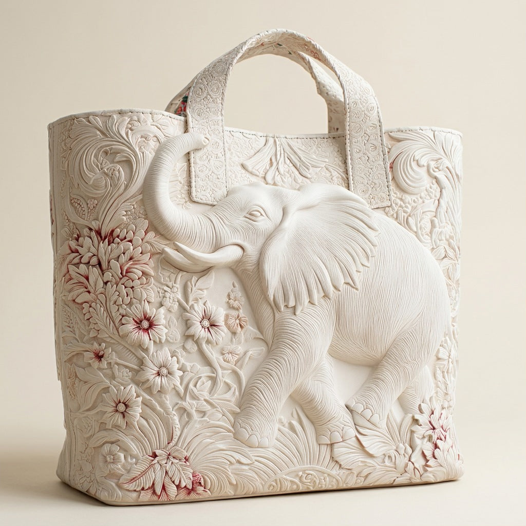 Quilted Tote Bag - Elephant, studio photo