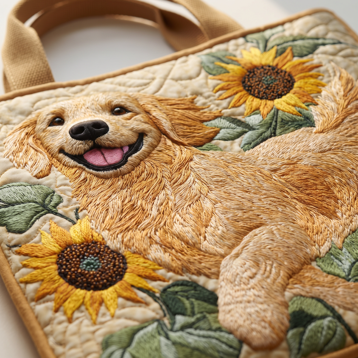 Quilted Tote Bag - Golden Retriever
