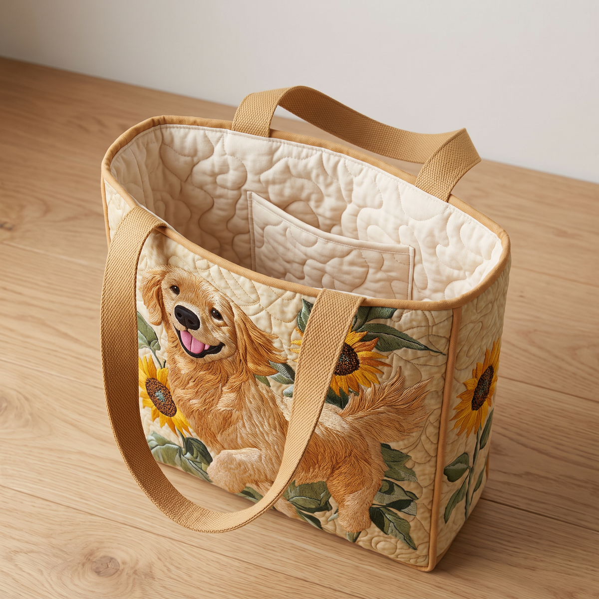 Quilted Tote Bag - Golden Retriever