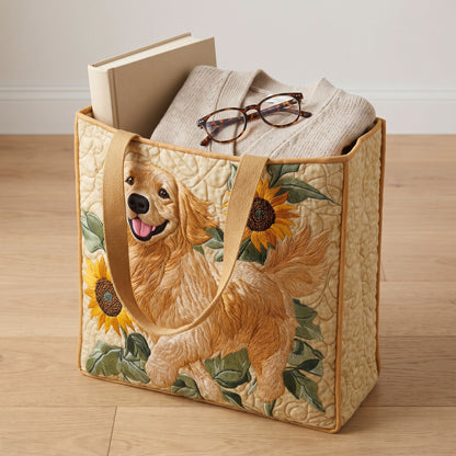 Quilted Tote Bag - Golden Retriever