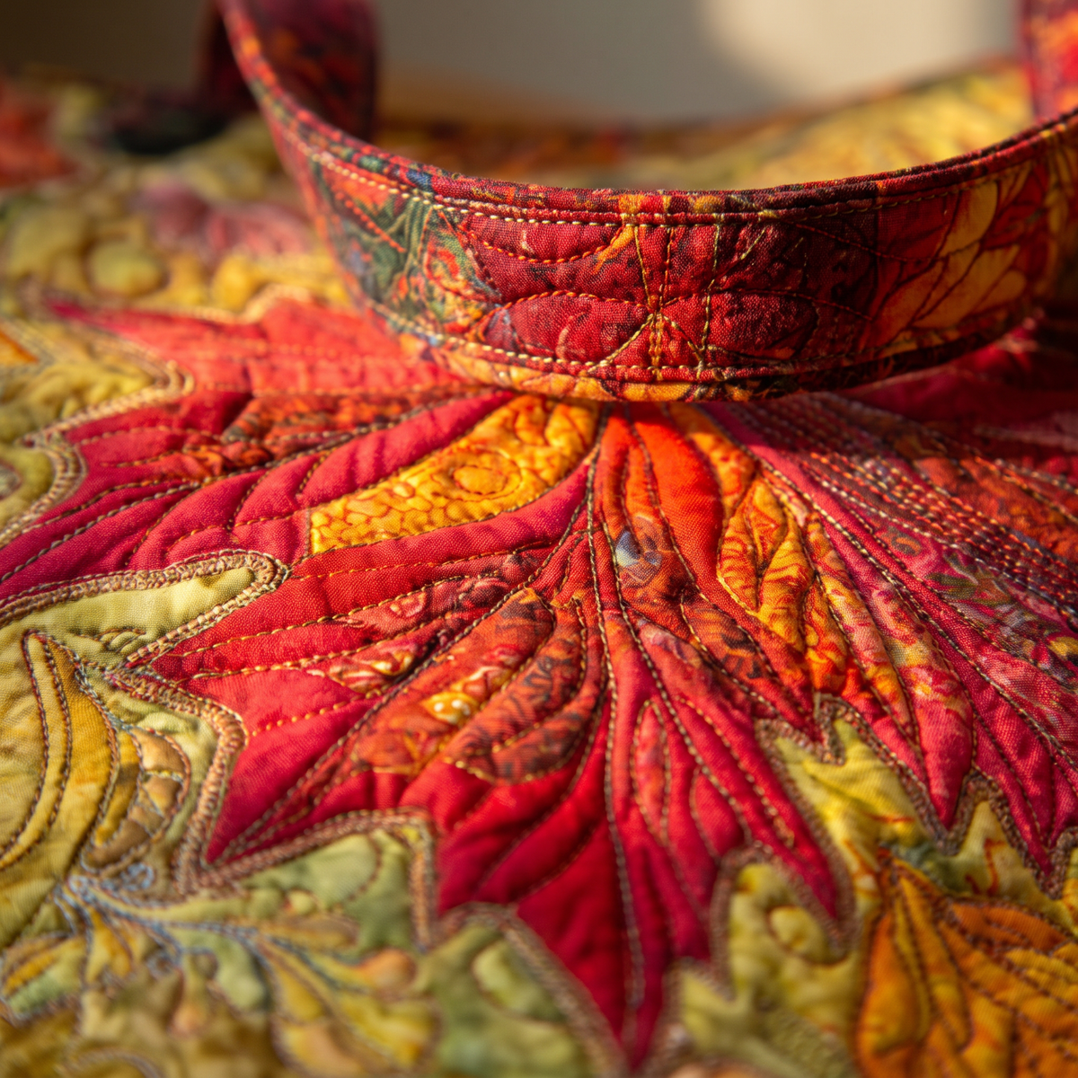 Quilted Tote Bag - Maple at Sunset