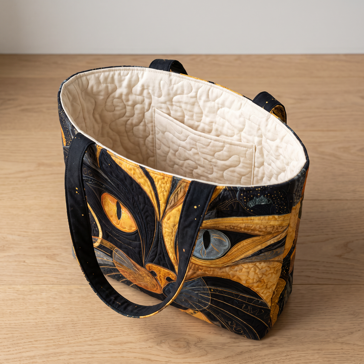 Quilted Tote Bag - Mystical Cat