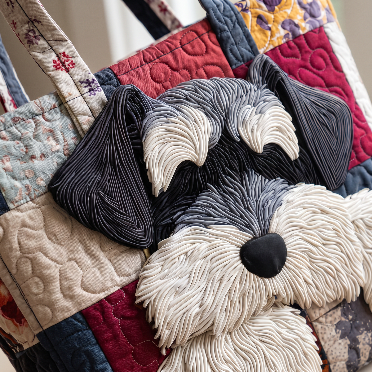Quilted Tote Bag - Schnauzer