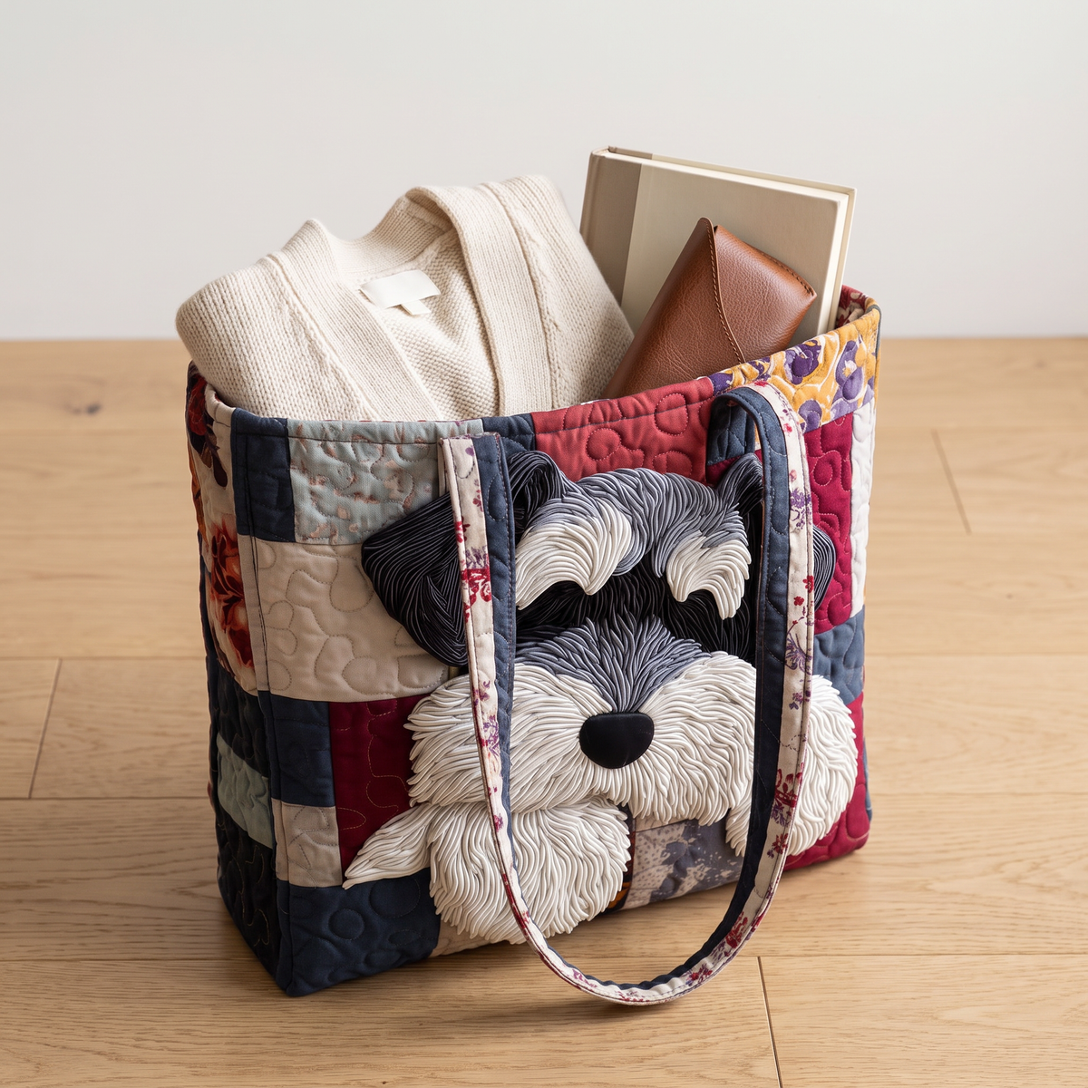 Quilted Tote Bag - Schnauzer