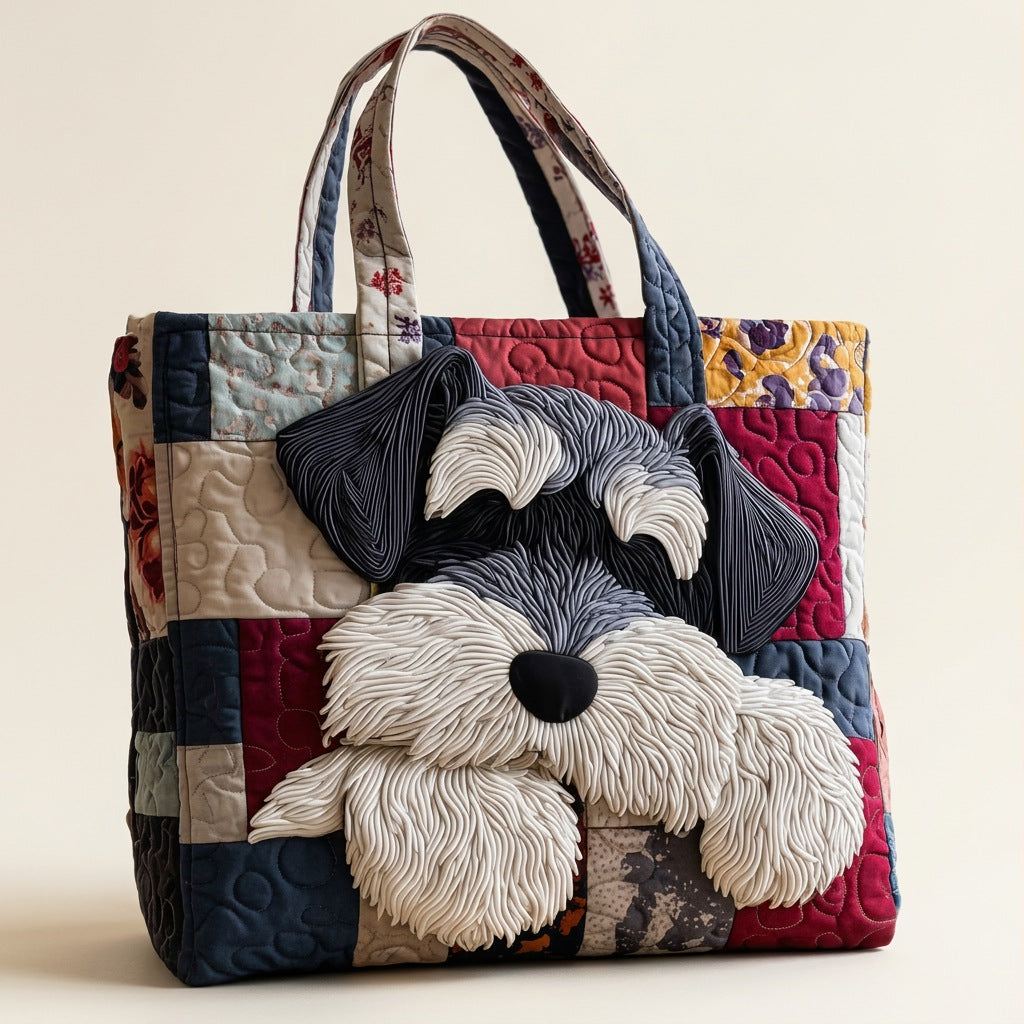 Quilted Tote Bag - Schnauzer, studio photo